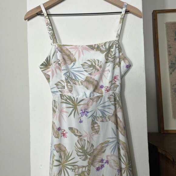 White Tropical  Midi Dress - Picture 2 of 8